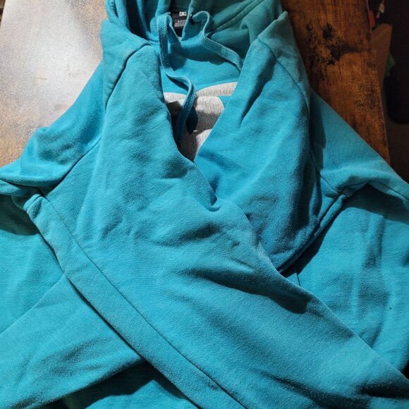 DC Shoes hoodie Turquoise Size Small Dc Shoes Hoodie RARE COLORWAY pullover - Picture 4 of 7